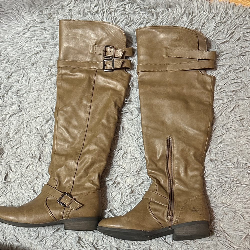 Elegant Brown Over the Knee Boots